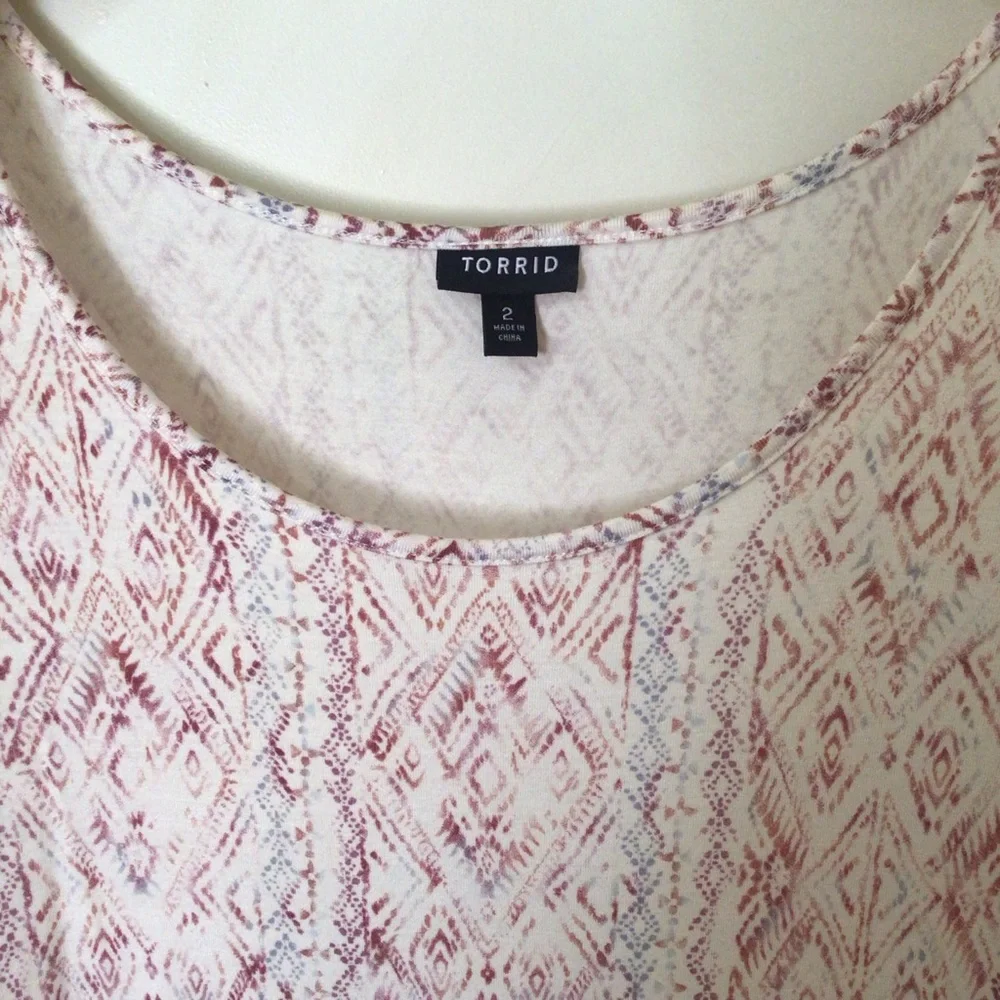 Torrid Womens Summer Dress Plus Size 2X Pink/Ivory Ruffle Cottagecore Boho NWOT - Picture 4 of 9